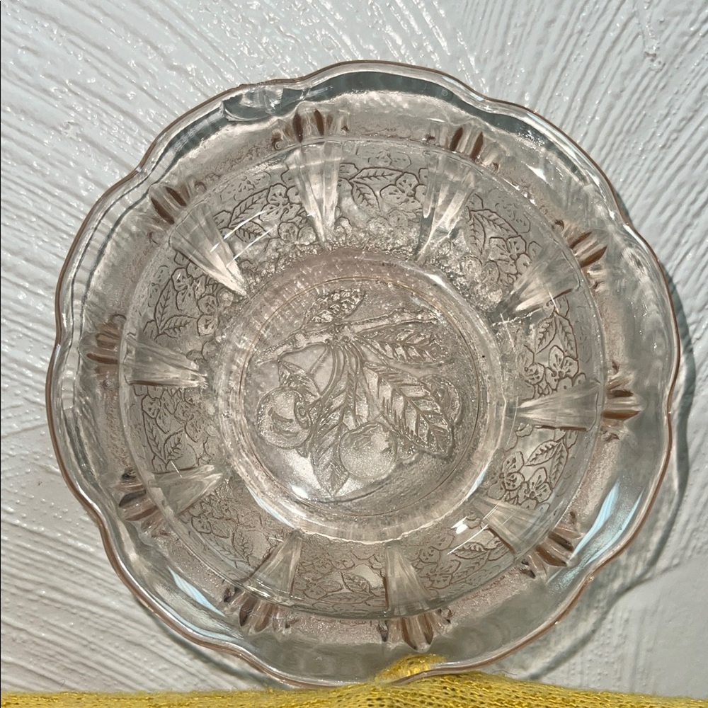 Antique Pink Depression Glass Bowl